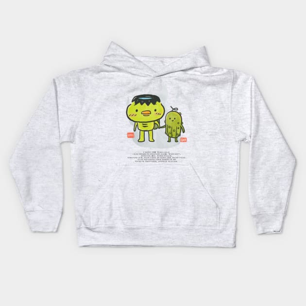 Funny and Cute Japanese folklore ghost, Kappa and his BFF. Kids Hoodie by OzzyMac